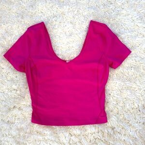 Lululemon Align Tee Size 4 Sonic Pink Cropped Nulu